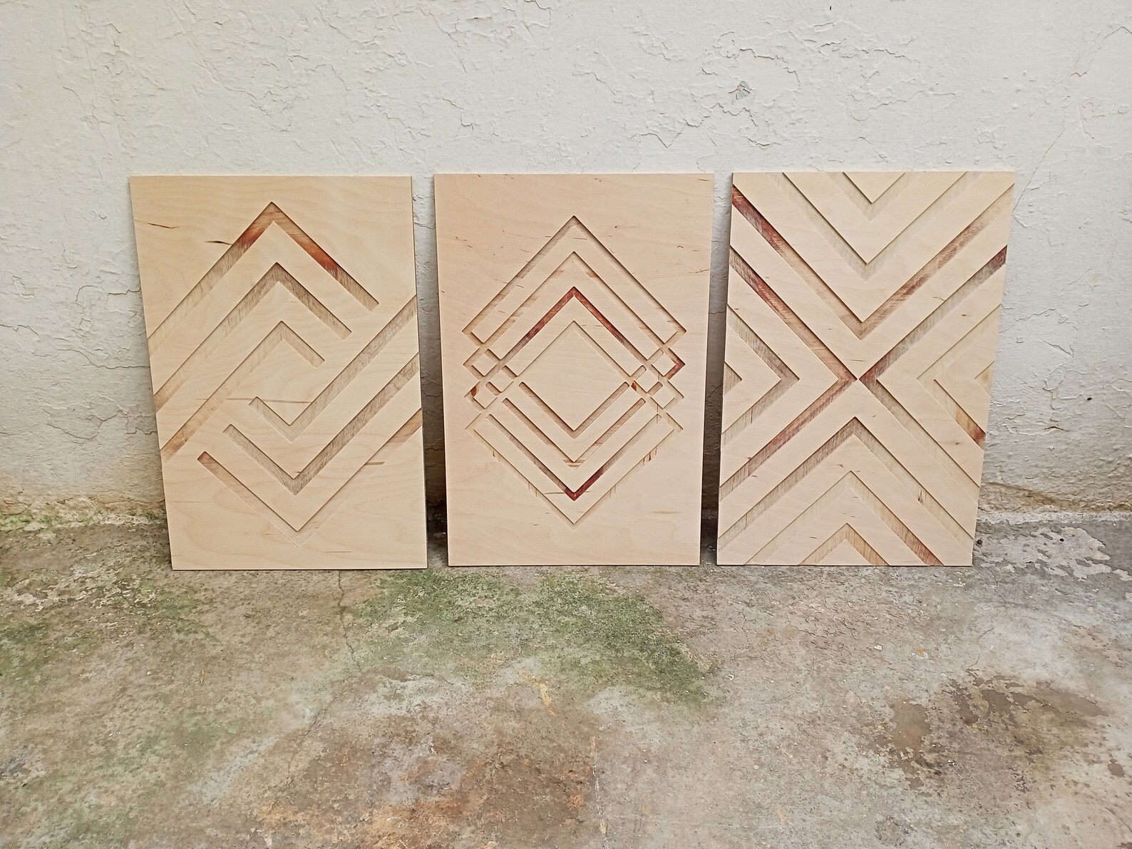 Southwestern Modern Art Wood Vertical Wooden Wall Decor Etsy