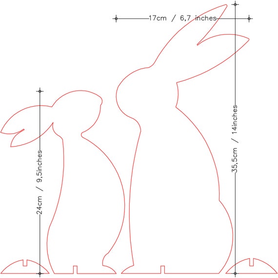 White Cutout Bunnies, Set of Two
