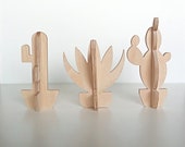 Set of 3 Cactus Wooden Decor Fake Catud Decoration Potted Succulent Arrangements Southwest Desert Plant Cinco de Mayo Decoration