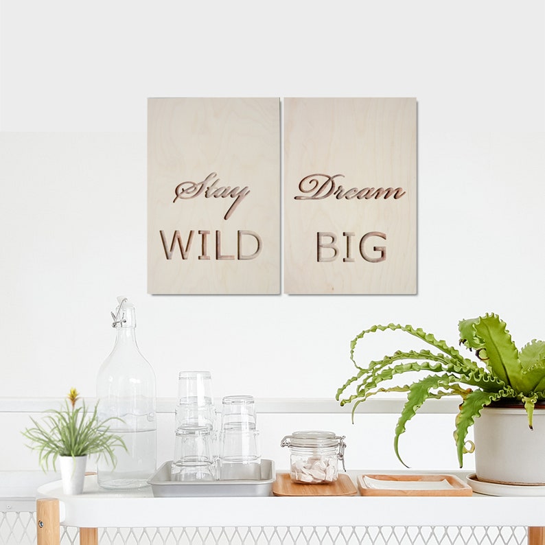 Pa E Wooden Wall Art Wood Engraved Signs Νursery Frame Decor For Kids Room Birthday Or Valentine S Gift Her And Him