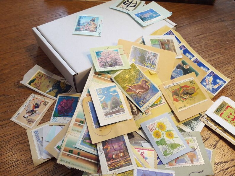 Box of Stamps Japan, 100 Postage Stamps on Paper Etsy