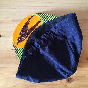 Cycling cap waxprint cotton ANNIBALE CYCLING Coachella Green and orange