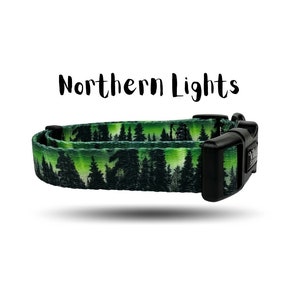 Northern Lights Dog Collar, Mountains Design
