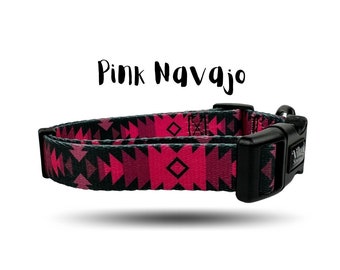 Pink Dog Collar / Boho Dog Collar / Native American Dog Collar / Dog Collar Small / Girl Dog Collar / Navajo Dog Collar / Hippie Dog Collar