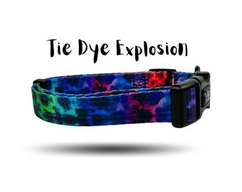 Tie Dye Dog Collar / Dog Collar Colorful / Dog Collar Small / Girl Dog Collar /  Dog Collar Tie Dye / Heavy Duty Dog Collar