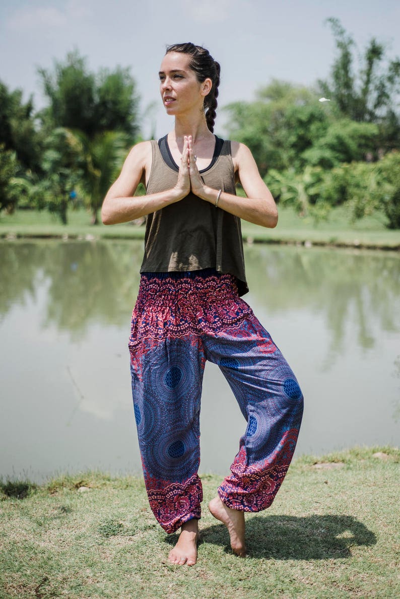 Mandala Print Pants Mandala Pattern Pants Mandala Thailand High Waist Pants High Waist