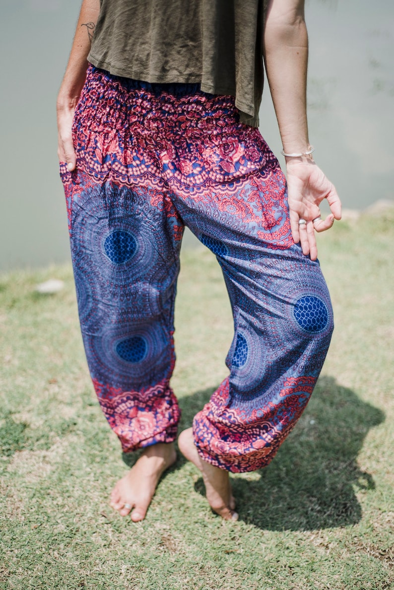 Mandala Print Pants Mandala Pattern Pants Mandala Thailand High Waist Pants High Waist