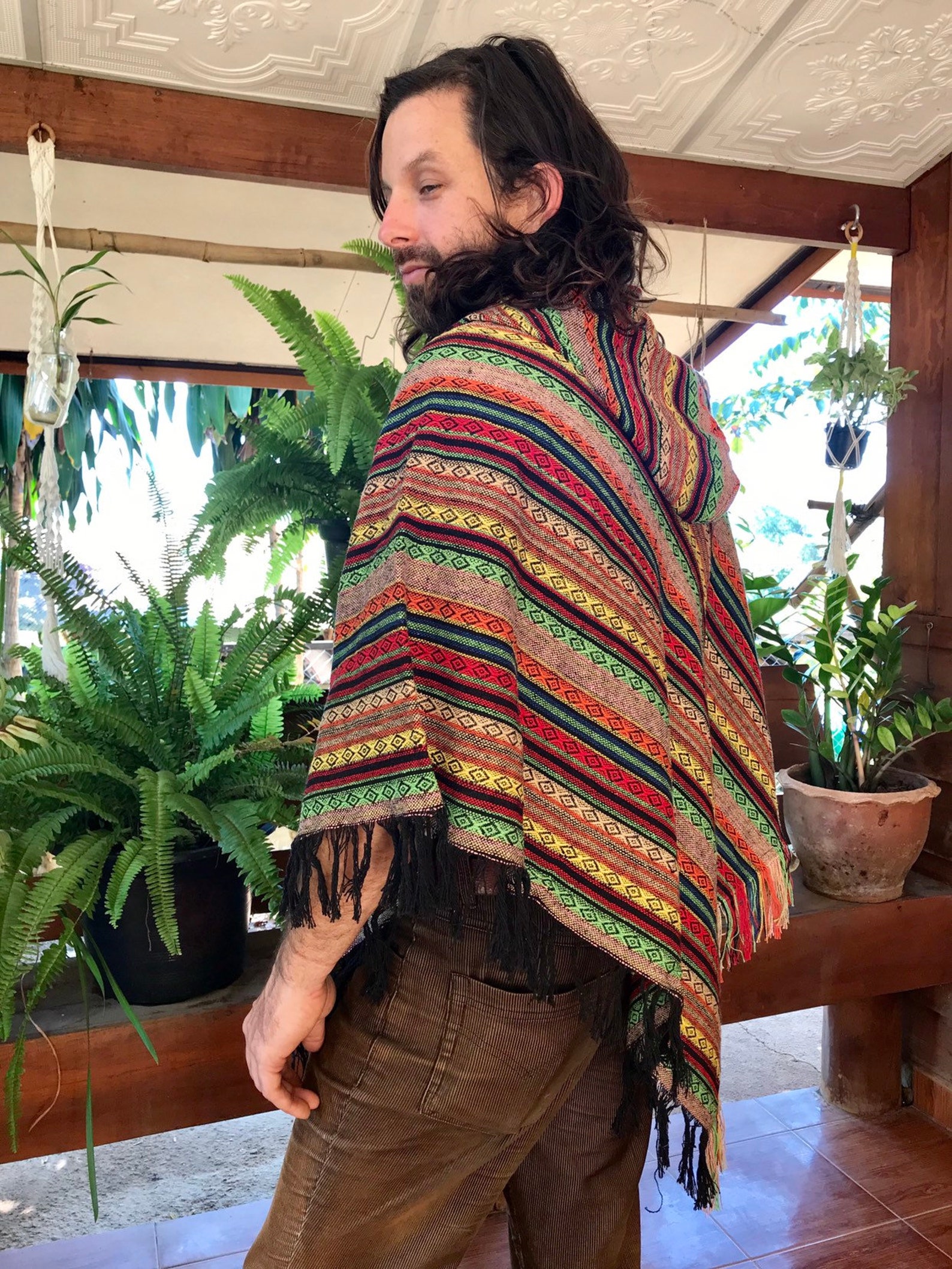 mens poncho shawl