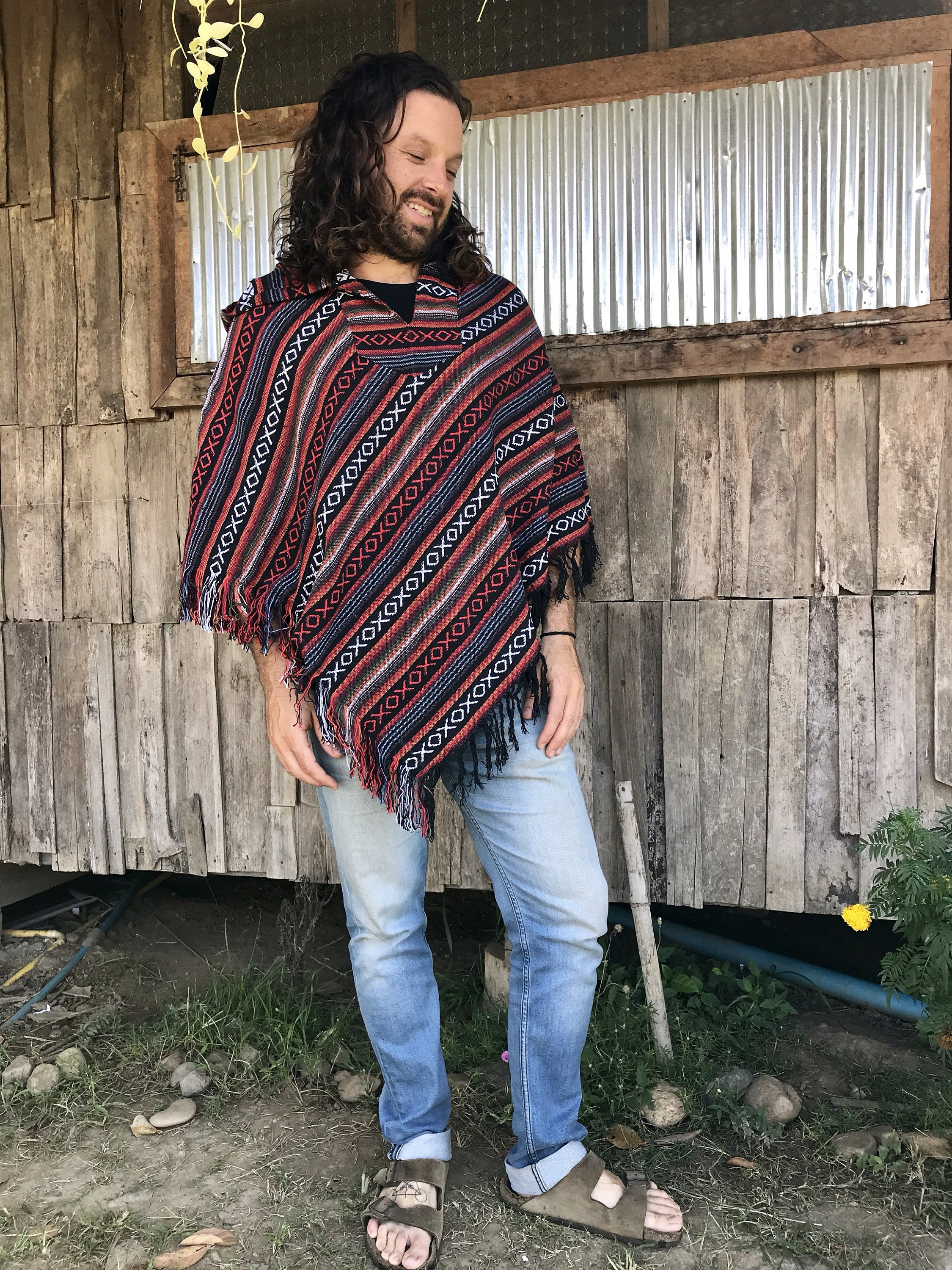 Hooded Poncho // Festival Clothes Men // Mens Festival - Etsy