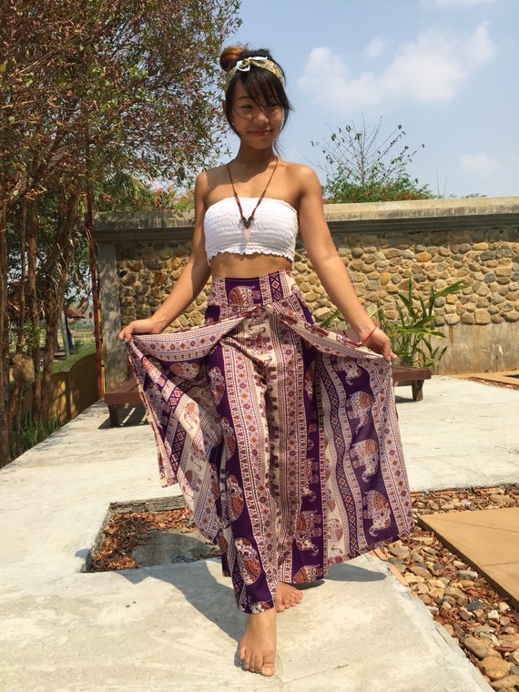 Open Leg Pants Bohemian Clothes Hippie Clothes Boho Stays Yoga Clothes Music Festival Pants Thai Pants Etsy