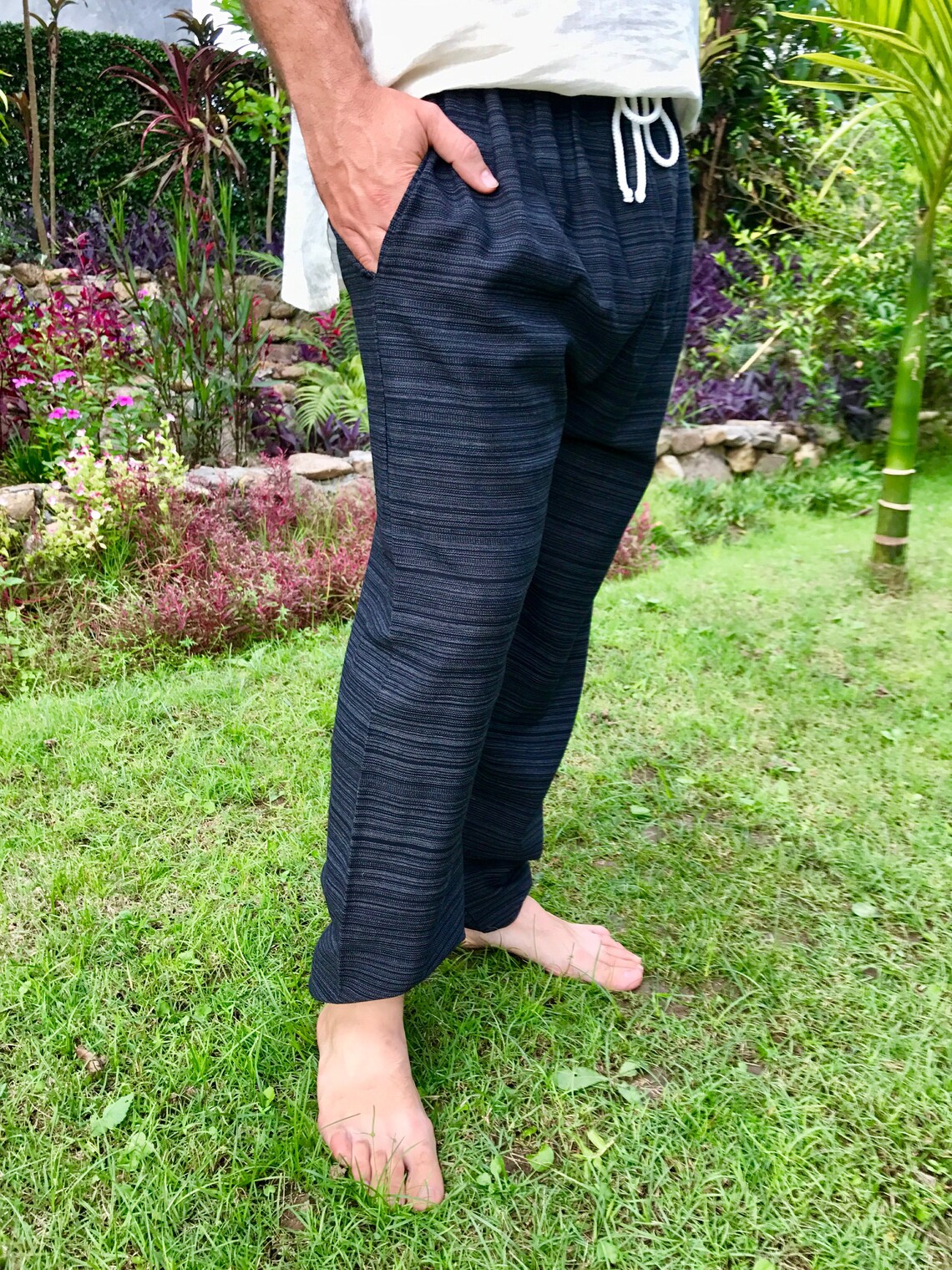 Mens Festival Pants // Back Festival Clothing // Mens Harem Etsy