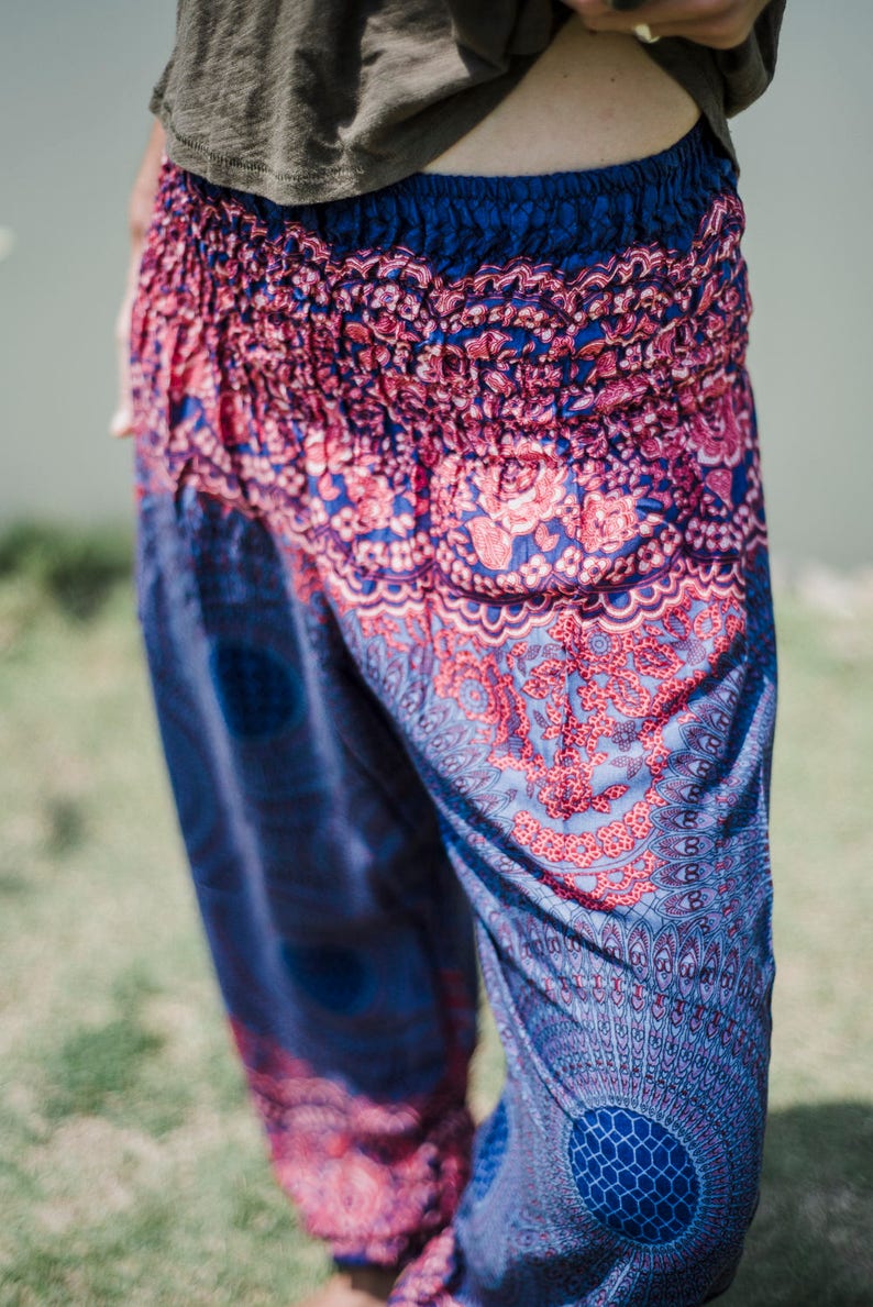 Mandala Print Pants Mandala Pattern Pants Mandala Thailand High Waist Pants High Waist