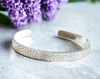 Textured aluminium cuff bracelet with optional hidden secret message, personalise your own words, custom open bangle, inspirational gift