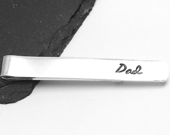Dad Tie Clip, Personalised Dad Gift, Hand Stamped Tie Bar, Copper Tie Clip, Father of the Bride Gift, Wedding Gift for Dad, Fathers Day Gift