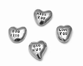 Pocket Hug Heart Gift, Thinking Of You Keepsake, Miss You Gift, Love You Token, Pewter Pocket Heart, Friendship Gift, Comfort Gift
