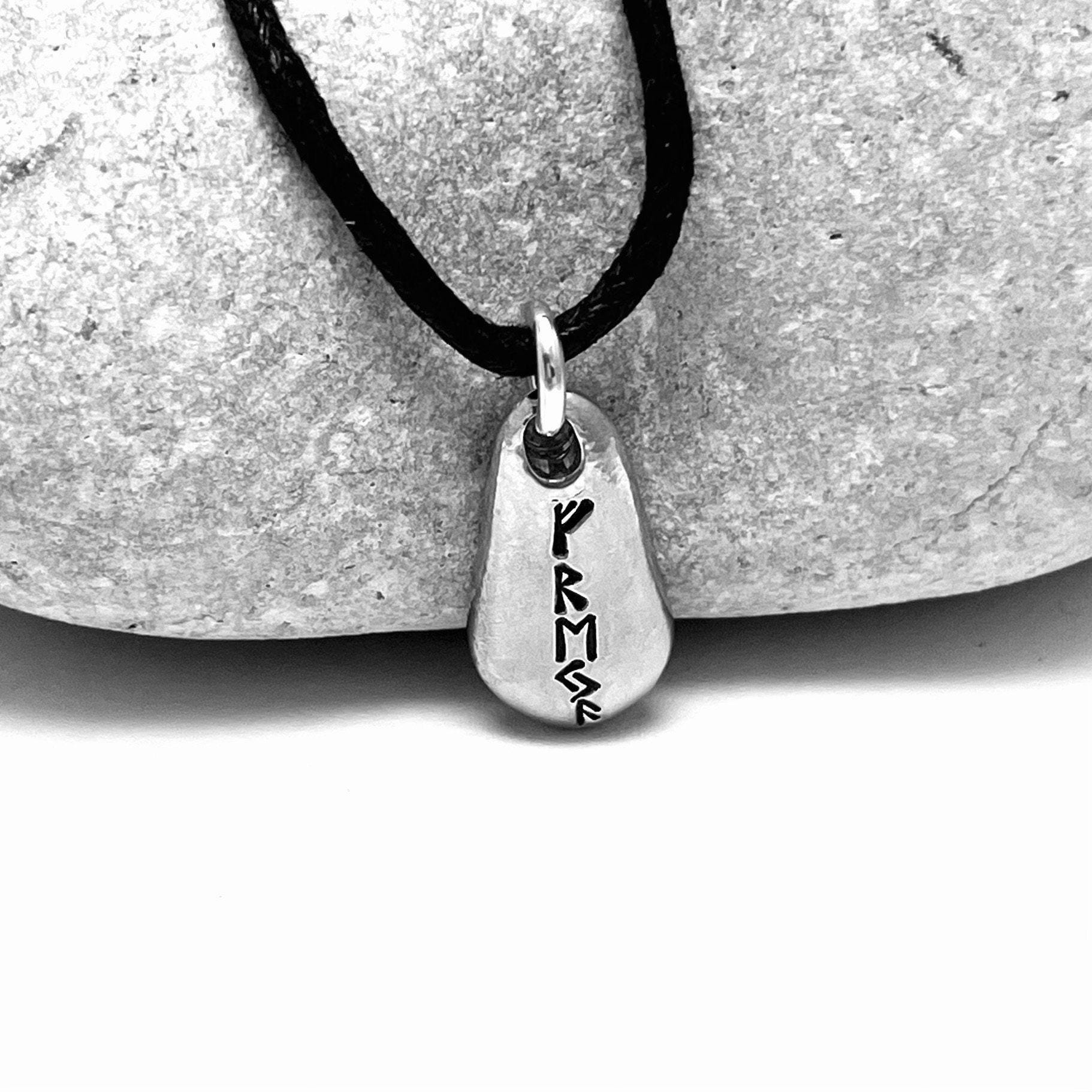 Freya Viking Rune Necklace, Freja Hand Stamped Pewter Pendant, Goddess ...
