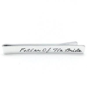 Father of the Bride Tie Bar: Hand Stamped Wedding Keepsake
