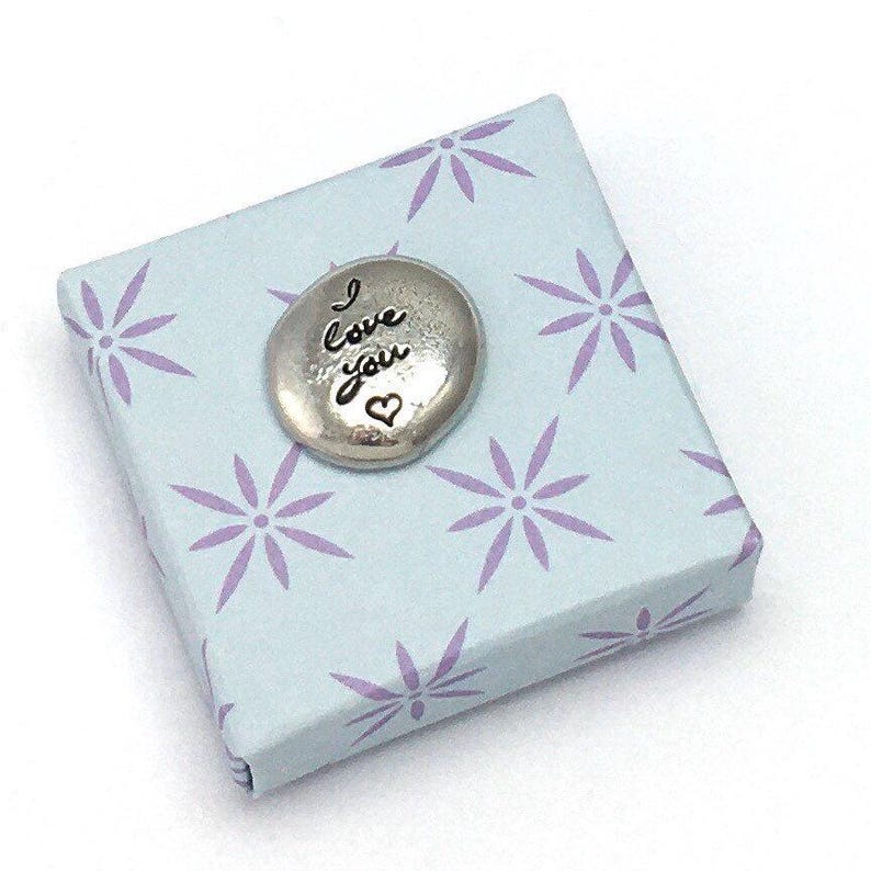 Pewter pocket pebble with personalised message, send a hug token, customise your own gift and send directly to the recipient. image 5