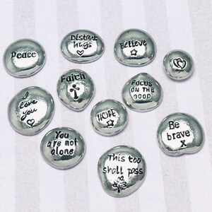 Pewter pocket pebble with personalised message, send a hug token, customise your own gift and send directly to the recipient. image 4