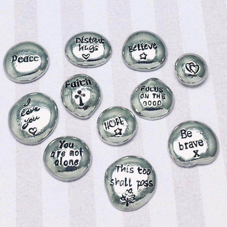 Pewter pocket pebble with personalised message, send a hug token, customise your own gift and send directly to the recipient. image 4