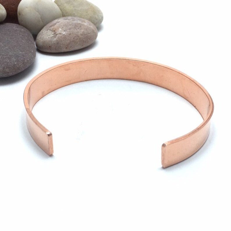 Handstamped 9mm copper cuff bracelet 7th anniversary gift