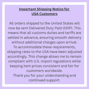 a purple background with the words important shipping notice for usa customers