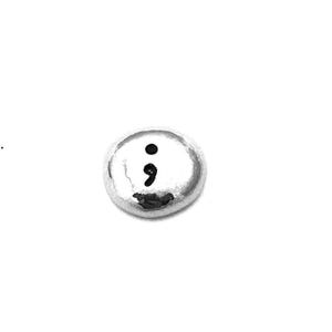 Semicolon pocket hug pebble, hand stamped pewter stone, mental health awareness token, good luck charm, send a hug letterbox gift