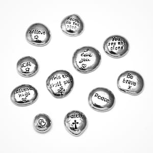 Pewter pocket pebble with personalised message, send a hug token, customise your own gift and send directly to the recipient. image 2