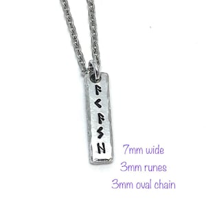 Viking rune pendant personalised with name, Elder Futhark pewter jewelry, runic necklace for men, custom old norse necklace, nordic pagan image 5