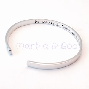 Custom Cuff Bracelet with Hidden Secret Message, Personalise Own Wording, 6mm, 9mm, or 12mm Width, Aluminium or Copper for Men or Women image 2