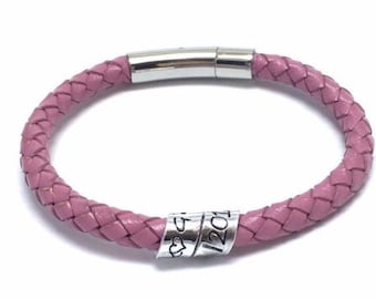 Personalised Leather Bracelet with Hidden Scroll, Secret Message Jewellery, Custom Names, Coordinates or Special Message, Gift for Him/Her