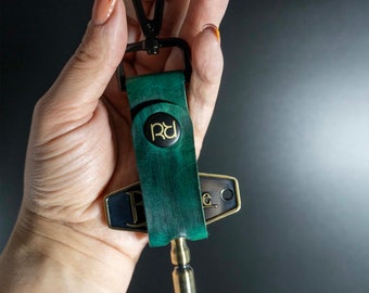 Personalised Leather Drum Key Holder, Case, Keychain Handmade
