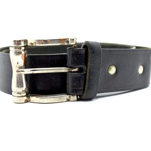 Vintage mens echte lederen riem zwart maat 30