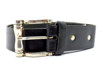 Vintage Mens Real Leather Belt Black Size 30