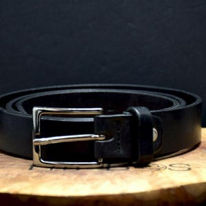 Vintage Mens Leather Jeans Belt Black Size 36