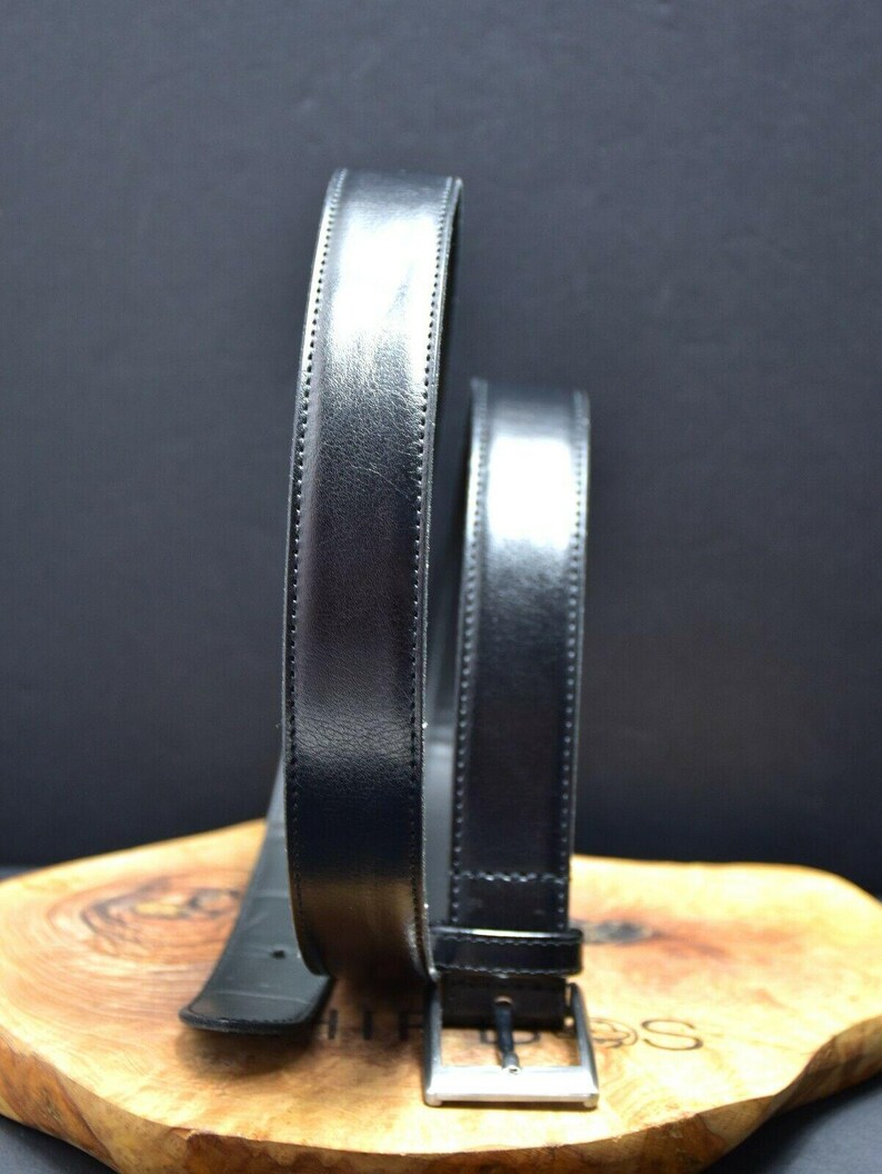 David Jones Mens Classic Leather Belt Black Size Large image 2