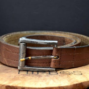 Sophos Premium Mens Vintage Belt Leather Jeans Belt Brown Size 38