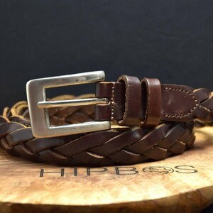 Marks And Spencer M&s St Michael Vintage Womens Leather Belt Brown Size 34