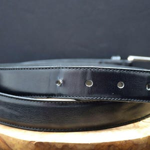 David Jones Mens Classic Leather Belt Black Size Large image 3