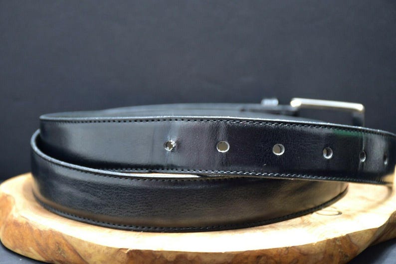 David Jones Mens Classic Leather Belt Black Size Large image 3