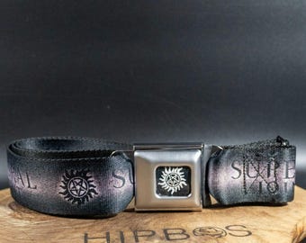 Tygbälte med spänne och logotyp, säkerhetsbälte, vanlig storlek 60-86 cm