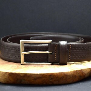 DOC Classic Mens Leather Jeans Belt Brown Belt Size 40