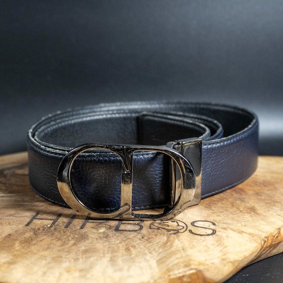 Dior Homme Mens Belt Leather CD Logo Buckle Belt Authentic