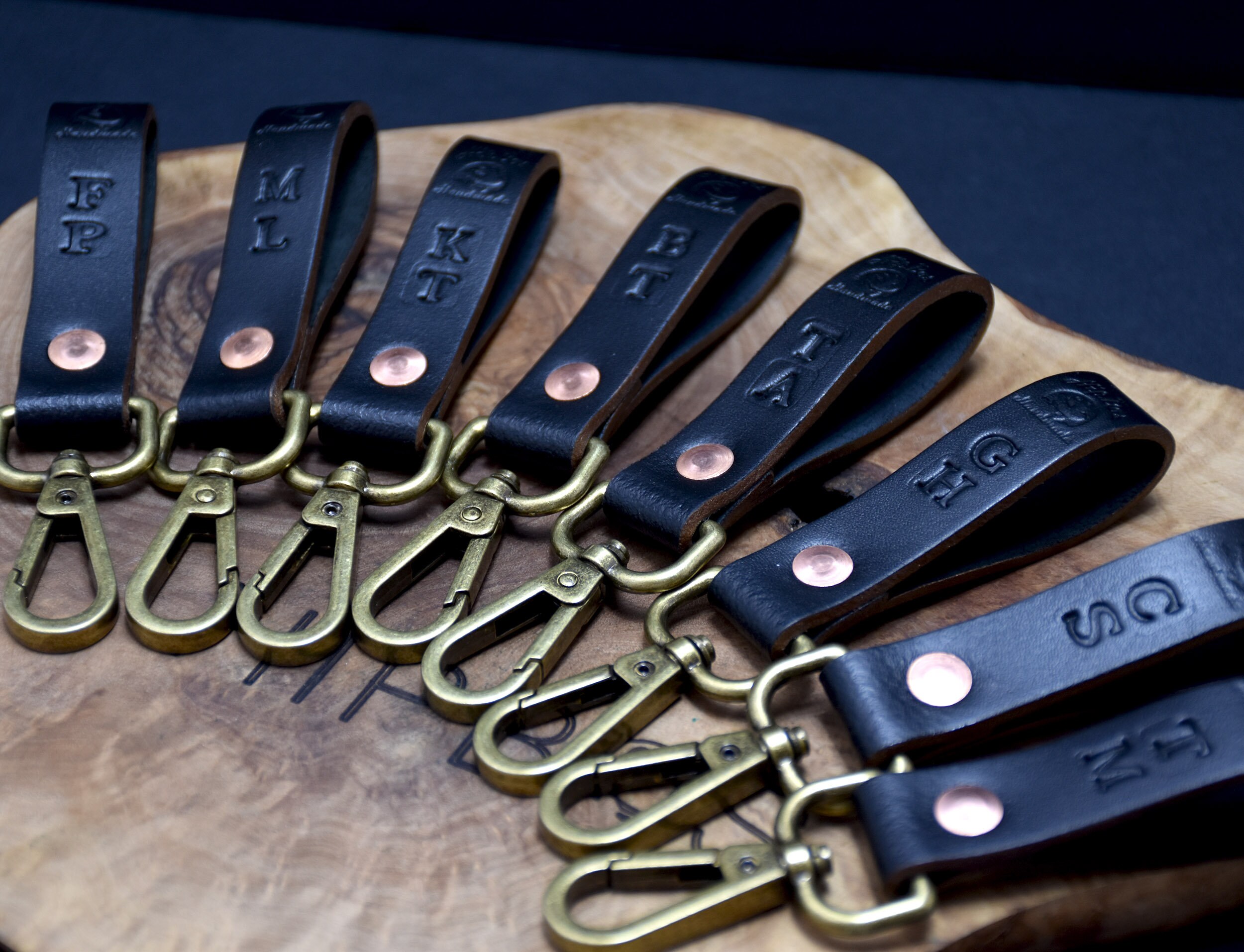 HipBos Handmade Personalised Leather Belt Loop Keyring Key Fob key Chain