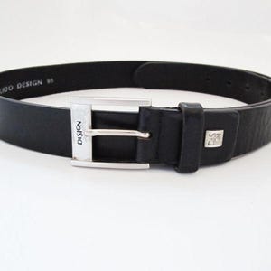 Bellido Design Mens Belt Vintage Leather Jeans Belt Black Size 36