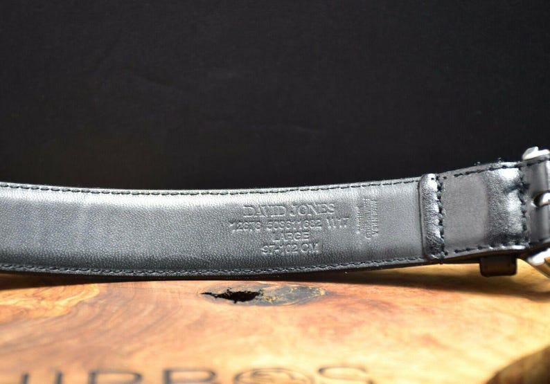 David Jones Mens Classic Leather Belt Black Size Large image 4