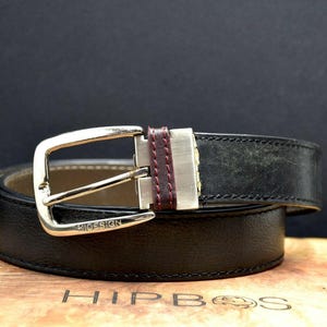 Hidesign Classic Herren Leder Jeansgürtel Schwarz Gr. 34-36