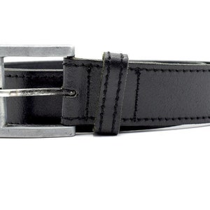 Vintage mens Echte Lederen Riem Zwart Formaat 38