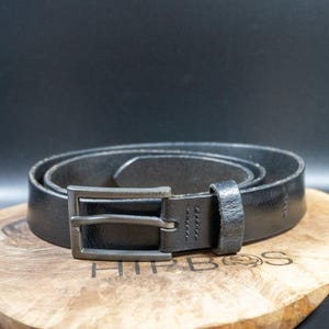 Next Mens Belt Vintage Leather Jeans Belt Black Size 34