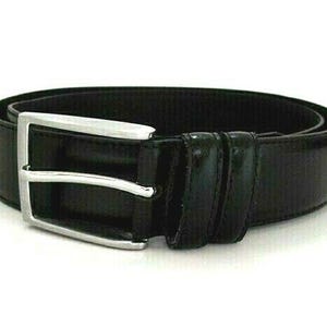 Dressmann Classic Mens Leather Belt Black Size 36-38